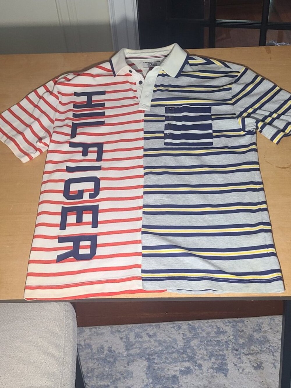 Tommy Hilfiger Denim Split-Stripe Polo Shirt New with Tags Size M